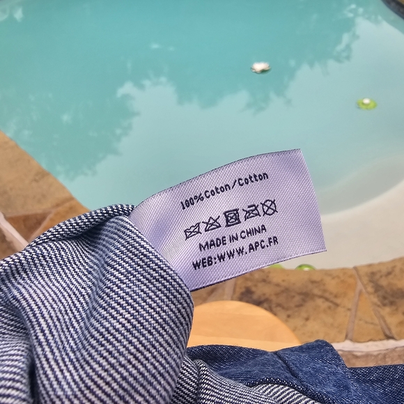 NEW A.P.C. X CARHARTT WIP Denim Washed Indigo Blue Shopper Tote - Picture 11 of 12